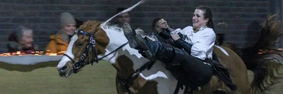 Golden Hoofs team performing stunts